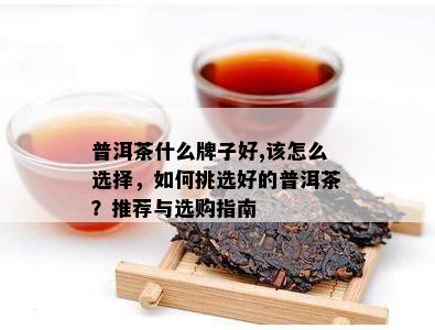 普洱茶什么牌子好,该怎么选择，怎样挑选好的普洱茶？推荐与选购指南