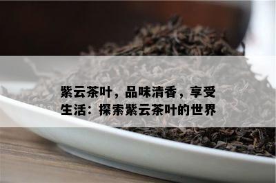 紫云茶叶，品味清香，享受生活：探索紫云茶叶的世界