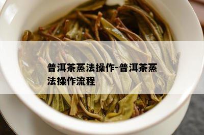 普洱茶蒸法操作-普洱茶蒸法操作流程