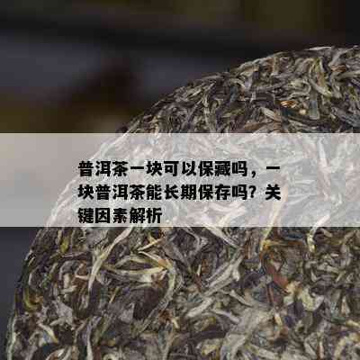 普洱茶一块可以保藏吗，一块普洱茶能长期保存吗？关键因素解析