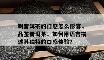 喝普洱茶的口感怎么形容，品鉴普洱茶：怎样用语言描述其特别的口感体验？