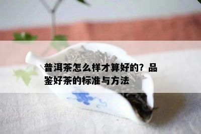 普洱茶怎么样才算好的？品鉴好茶的标准与方法