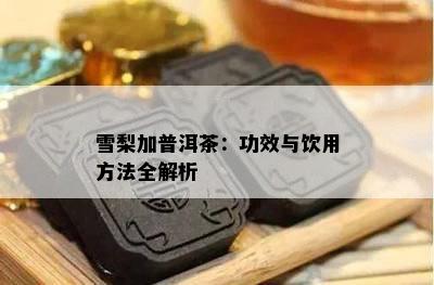 雪梨加普洱茶：功效与饮用方法全解析