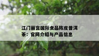 江门丽宫国际食品陈皮普洱茶：官网介绍与产品信息