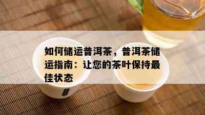 怎样储运普洱茶，普洱茶储运指南：让您的茶叶保持更佳状态