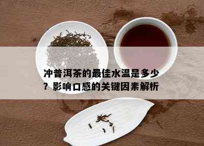 冲普洱茶的更佳水温是多少？影响口感的关键因素解析