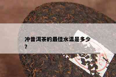 冲普洱茶的更佳水温是多少？