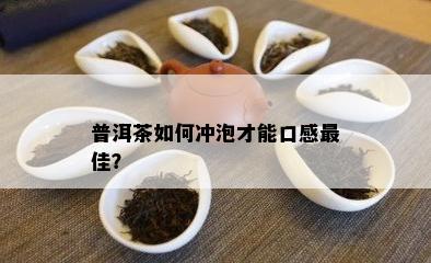 普洱茶怎样冲泡才能口感更佳？