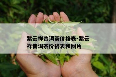 紫云祥普洱茶价格表-紫云祥普洱茶价格表和图片