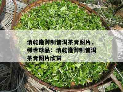 清乾隆御制普洱茶膏图片，稀世珍品：清乾隆御制普洱茶膏图片欣赏