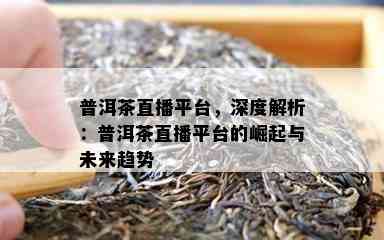 普洱茶直播平台，深度解析：普洱茶直播平台的崛起与未来趋势