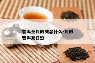 普洱茶邦威威念什么-邦威普洱茶口感