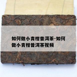 怎样做小青柑普洱茶-怎样做小青柑普洱茶视频