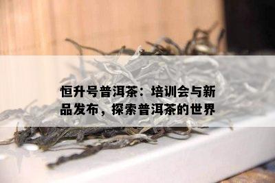 恒升号普洱茶：培训会与新品发布，探索普洱茶的世界