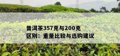 普洱茶357克与200克区别：重量比较与选购建议