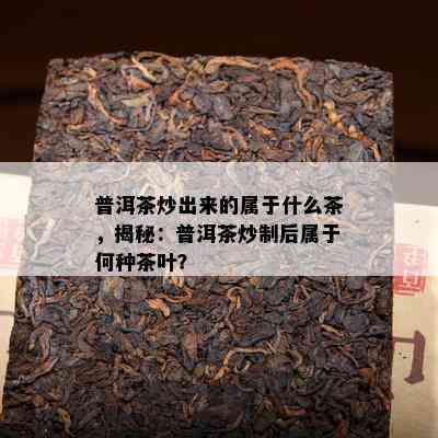 普洱茶炒出来的属于什么茶，揭秘：普洱茶炒制后属于何种茶叶？