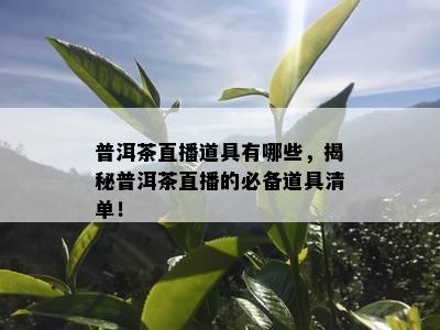 普洱茶直播道具有哪些，揭秘普洱茶直播的必备道具清单！