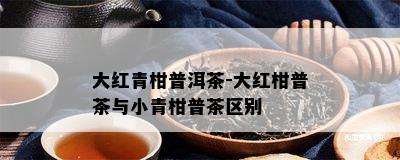 大红青柑普洱茶-大红柑普茶与小青柑普茶区别