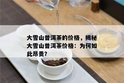 大雪山普洱茶的价格，揭秘大雪山普洱茶价格：为何如此昂贵？