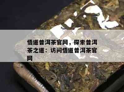 悟道普洱茶官网，探索普洱茶之道：访问悟道普洱茶官网