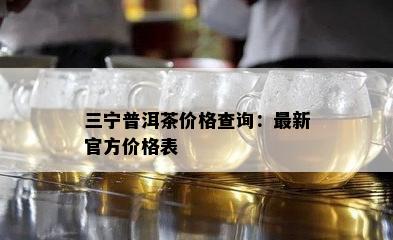 三宁普洱茶价格查询：最新官方价格表