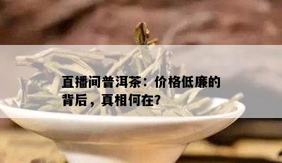 直播间普洱茶：价格低廉的背后，真相何在？