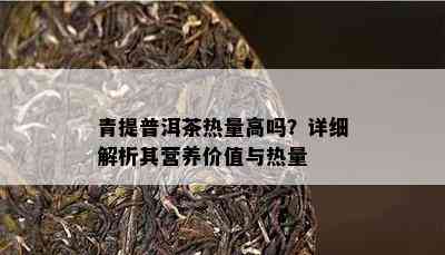 青提普洱茶热量高吗？详细解析其营养价值与热量