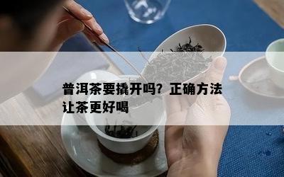 普洱茶要撬开吗？正确方法让茶更好喝