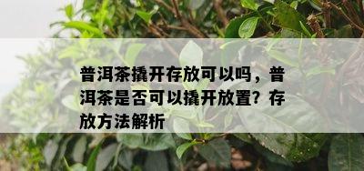 普洱茶撬开存放可以吗，普洱茶是不是可以撬开放置？存放方法解析