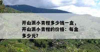 开山派小青柑多少钱一盒，开山派小青柑的价格：每盒多少元？