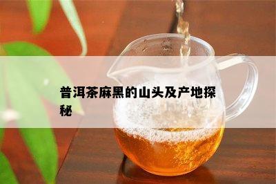 普洱茶麻黑的山头及产地探秘