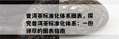 普洱茶标准化体系图表，探究普洱茶标准化体系：一份详尽的图表指南