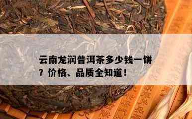 云南龙润普洱茶多少钱一饼？价格、品质全知道！