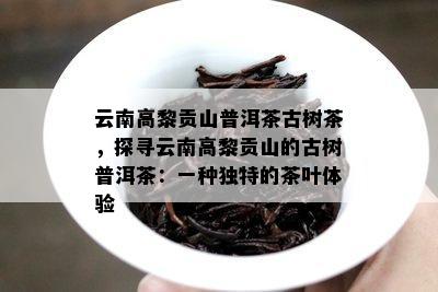 云南高黎贡山普洱茶古树茶，探寻云南高黎贡山的古树普洱茶：一种独特的茶叶体验