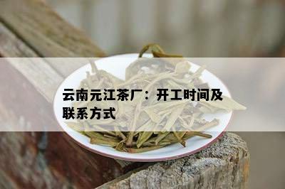 云南元江茶厂：开工时间及联系方法