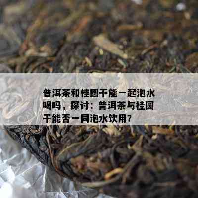 普洱茶和桂圆干能一起泡水喝吗，探讨：普洱茶与桂圆干能否一同泡水饮用？