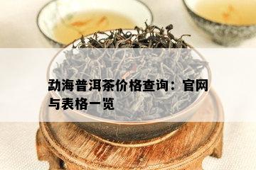 勐海普洱茶价格查询：官网与表格一览