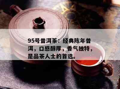 95号普洱茶：经典陈年普洱，口感醇厚，香气独特，是品茶人士的首选。