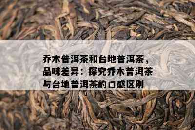 乔木普洱茶和台地普洱茶，品味差异：探究乔木普洱茶与台地普洱茶的口感区别