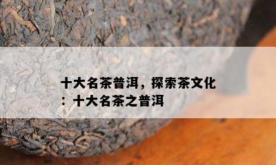 十大名茶普洱，探索茶文化：十大名茶之普洱