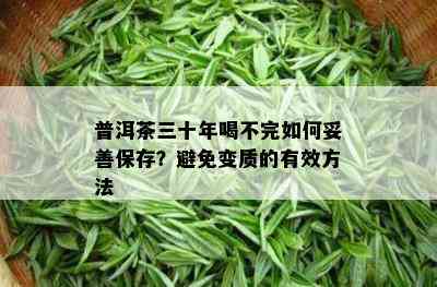 普洱茶三十年喝不完怎样妥善保存？避免变质的有效方法