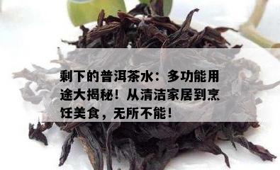 剩下的普洱茶水：多功能用途大揭秘！从清洁家居到烹饪美食，无所不能！