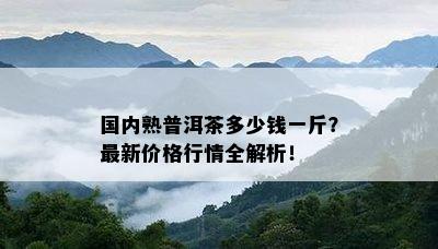 国内熟普洱茶多少钱一斤？最新价格行情全解析！