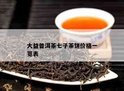 大益普洱茶七子茶饼价格一览表