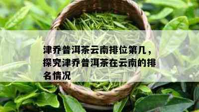 津乔普洱茶云南排位第几，探究津乔普洱茶在云南的排名情况