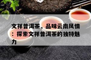 文祥普洱茶，品味云南风情：探索文祥普洱茶的特别魅力