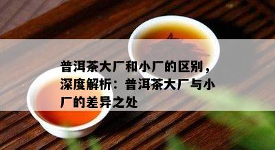 普洱茶大厂和小厂的区别，深度解析：普洱茶大厂与小厂的差异之处