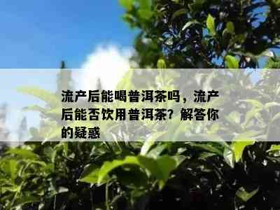 流产后能喝普洱茶吗，流产后能否饮用普洱茶？解答你的疑惑