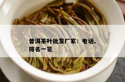 普洱茶叶批发厂家：电话、排名一览