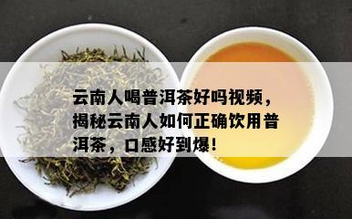 云南人喝普洱茶好吗视频，揭秘云南人怎样正确饮用普洱茶，口感好到爆！